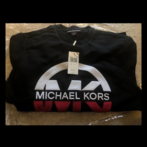 Michael Kors Men’s All Over Logo Print Pullover Crewneck Sweatshirt